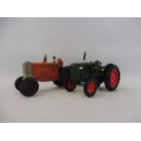 Two vintage die-cast tractors, one possibly an early Crescent model.