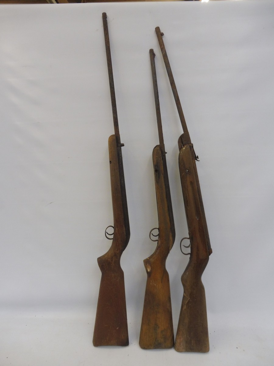 Three fairground shooting gallery original rifles for restoration, possibly German maker. - Image 3 of 5