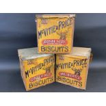 Three early McVitie & Price Biscuit tins, each with their original paper labels and each for a