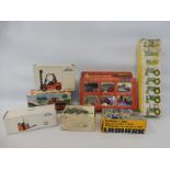 Seven boxed farming related and industrial models including John Deere etc.