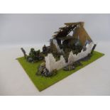 A well painted diorama British Paratroopers WWII bomb-damaged buildings.
