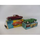 Two boxed 1960s Corgi die-cast models: Lee Dandy Coupe model 259 and a Triumph TR2 Sportscar model
