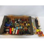 A quantity of playworn die-cast to include Dinky, Corgi and other makers.