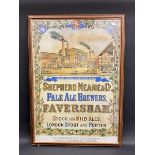 A framed and glazed reproduction advertisement for Shepherd Neame & Co. Pale Ale Brewers