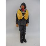 An eagle eyed blue pants Action Man figure, featuring a first issue RAF Battle of Britain pilot's