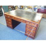 A George III mahogany Partners Desk,each central drawer stamped W PRIEST 17 & 24 WATER ST BLACKFRIAR