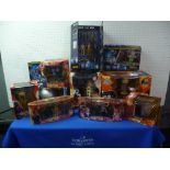 Doctor Who; The eleven Doctors Figure Set, in presentation box modelled as The Tardis, together with