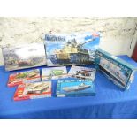 Plastic Model Kits; an Academy 1/35th scale Tiger-1 German heavy tank, and a Tamiya M4A3E8