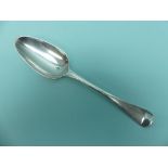 A George II silver picture back Table Spoon, makers mark indistinct but hallmarked London, 1758,