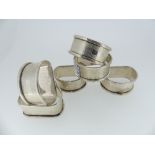 A set of six Edward VIII silver Napkin Rings, hallmarked Birmingham, 1936, of semi-circular form wit