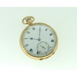 A 9ct gold Pocket Watch, with Swiss movement signed S.S.& Co., the white dial with black Roman