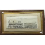 R. Wood (19th century), Longitudinal Elevation of Express Engine and Tender 4' 8½" Gauge, a black