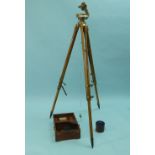 A 19th century brass Theodolite, stamped E. R. Watts & Sons, London, no 13278, in correct fitted