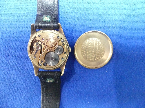 An Omega 9ct gold gentleman's Wristwatch, with Swiss 17-jewels signed movement, calibre 285, - Image 3 of 4
