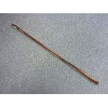 A late 19th / early 20th century Maori Taiaha Long Club / Fighting Staff, with partly carved tip,