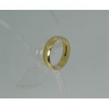 An 18ct yellow gold Wedding band, 3.7g, Size N½.