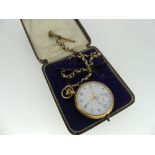 A Vertex 9ct gold Pocket Watch, with Swiss 15 jewels signed movement, the white dial with black