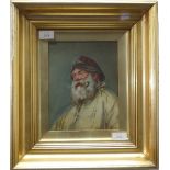 •W. Hopkins (20th century), Fisherman smoking a pipe, oil on canvas, signed, 10in x 8in (25.25cm x