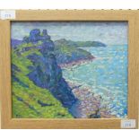 •Paul Stephens (20th/21st century), Valley of Rocks, Seascape, Exmoor, No.52, oil on board, signed