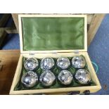 A modern 'Jonelle' chrome steel Boules Set, in fitted wooden case.