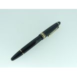 A Montblanc Meisterstuck No.146 Fountain Pen, the black body with white Montblanc emblem and 14K "