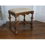 A walnut Queen Anne style Piano Stool, with drop-in upholstered seat.