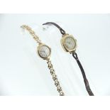 A 9ct gold lady's Dress Wristwatch, with 17 jewels movement and silvered dial on a 9ct gold fancy-