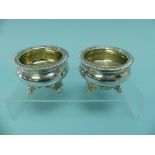 A pair of George IV silver Open Salts, makers mark unclear, possibly Henry Ledger, hallmarked