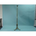 A 1920's brass Standard Lamp, possibly by Dawson, with three-light fitting, swag decoration and