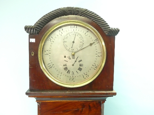 A Victorian mahogany longcase regulator, the 12-inch (30.5cm) silvered dial with subsidiary hour and - Image 2 of 5