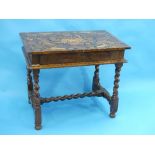 An 18th century Dutch walnut and marquetry Side Table, the top richly inlaid with an oval panel of