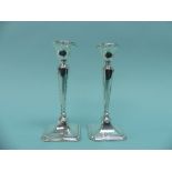 A pair of George V silver Candlesticks, by Cornelius Desormeaux Saunders & James Francis Hollings (