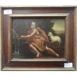 19th century Italian school, St John the Baptist, oil on canvas laid down on panel, 7?in x 10in (