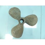An early 20thC bronze Ship's three blade Propellor Screw, 16½in (42cm) wide.