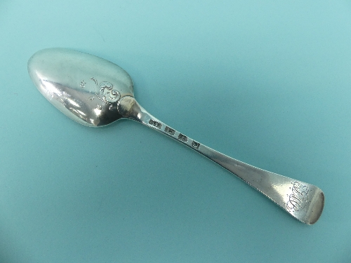 A George II silver picture back Table Spoon, makers mark indistinct but hallmarked London, 1758, - Image 2 of 2