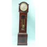 A Victorian mahogany longcase regulator, the 12-inch (30.5cm) silvered dial with subsidiary hour and