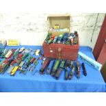 A good quantity of Toys, including Dinky, some repainted, Tri-ang Minic, '00' gauge trains, etc (a