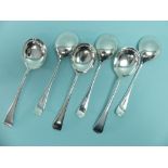 A set of six George V silver Old English pattern Soup Spoons, by Cooper Brothers & Sons Ltd,