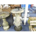 A Haddonstone 'Adam' Sundial Plinth, of classical design embossed in high relief with masks and