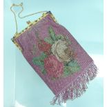Vintage Textiles and Fashion: a fine early 20thC beaded Evening Bag, the tiny tightly-packed beads