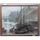 Frederick Stuart Richardson R.I, R.O.I., R.S.W. (British, 1855-1934), Whitby Harbour, oil on canvas,