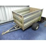 A Logic Trailer, with repaired wooden base and one punctured wheel. Please note: we do not offer any