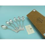 A set of six Victorian silver Dessert Spoons, by Lister & Sons, hallmarked Newcastle, 1853, Kings