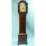 A Georgian style quarter-chiming mahogany 8-day Longcase Clock, with three-weight movement chiming