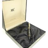 A Montblanc Meisterstuck No.149 Fountain Pen, the black body with white Montblanc emblem and 18K "