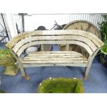 A Gaze Burvill curved 'Classic Court' design oak Garden Bench, together with a Gaze Burvill oak