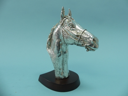A contemporary filled silver Model of a Horse's Head, by Camelot Silverware Ltd, hallmarked
