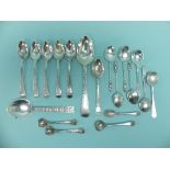A quantity of mixed silver Spoons, approx total weight 3.9ozt, together with a small quantity of