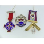 Masonic Interest; A collection of three silver gilt Jewels; one founder Jewel No. 570 one Past