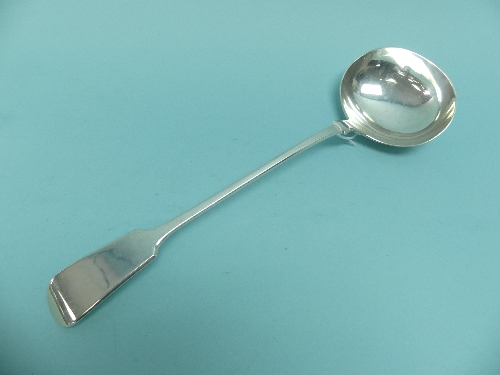 A George V silver fiddle pattern Soup Ladle, by John ROund & Son Ltd., hallmarked Sheffield, 1913,